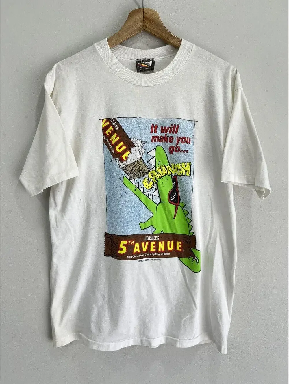 Vintage Hershey Chocolate Tee Shirt promo candy bar - Picture 1 of 6
